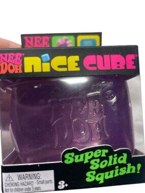 💜🆕 PURPLE NeeDoh Nice Cube Sensory Toy Stress Relief Square by Schylling 💜🧊